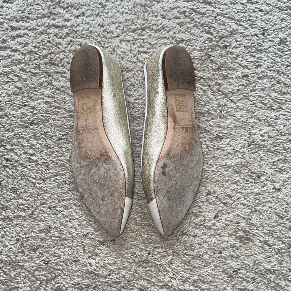 J.Crew Gemma Cap-toe Flats in Metallic Gold Sz 8.5 Gently Loved w/Box - Picture 10 of 12